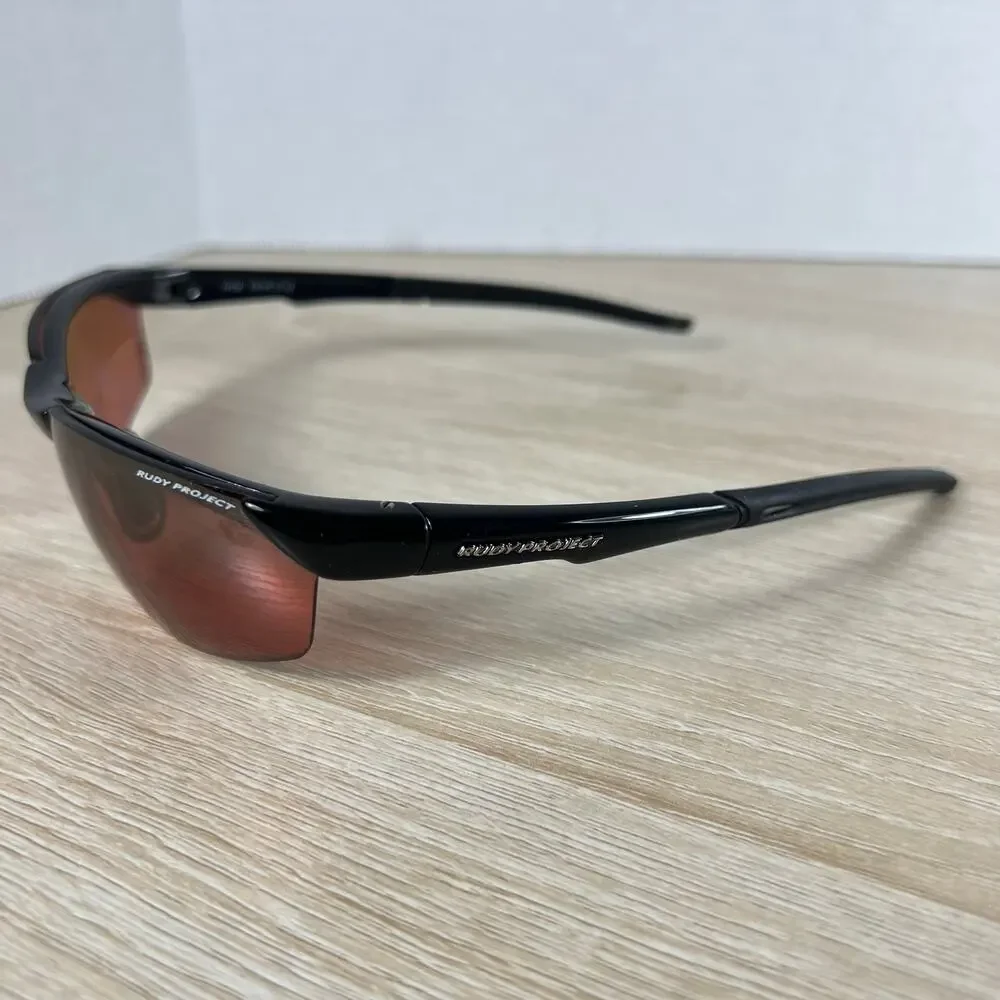 Rudy Project Hyde SN 93 37 42 Sunglasses Red Tinted Lenses Black Made in Italy